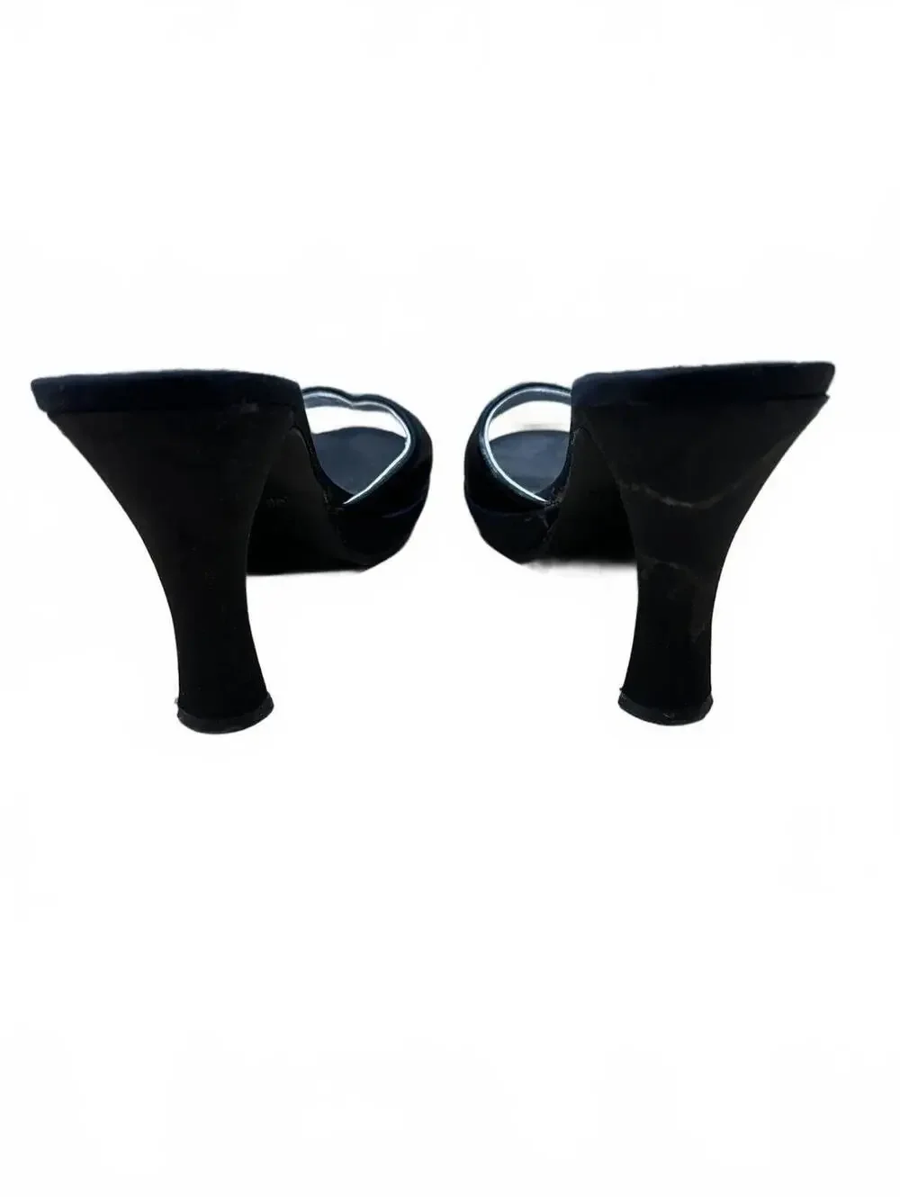 Xhilaration Black Satin Heeled Mules Classic Elegant Heels
